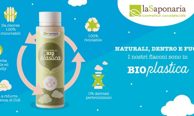 La Saponaria lancia flaconi in bioplastica
